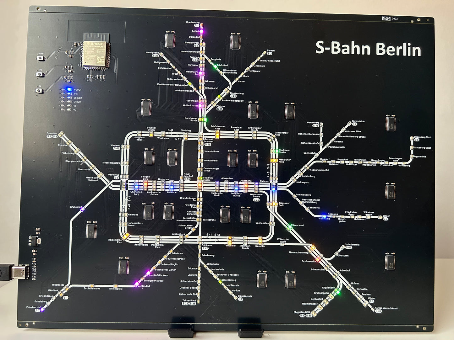 Berliner S-Bahn PCB mit 363 LEDs