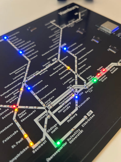 Hamburg U-Bahn PCB mit 99 LEDs