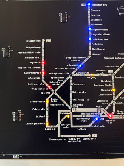 Hamburg U-Bahn PCB mit 99 LEDs