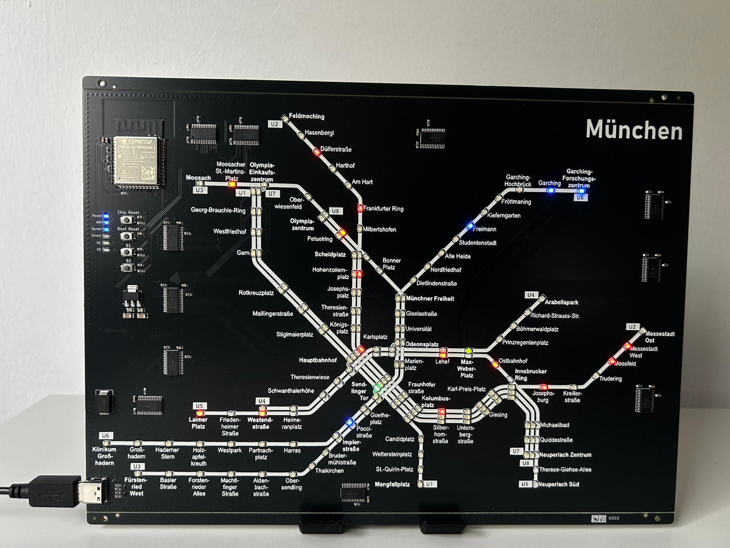 München U-Bahn PCB mit 168 LEDs
