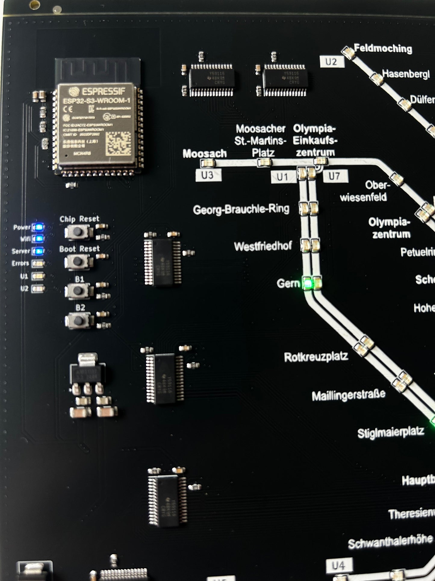 München U-Bahn PCB mit 168 LEDs