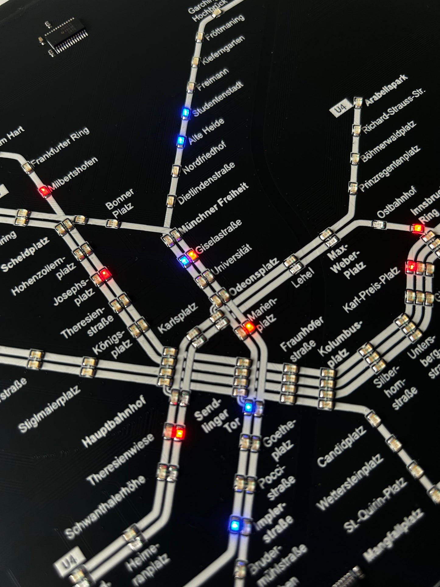 München U-Bahn PCB mit 168 LEDs